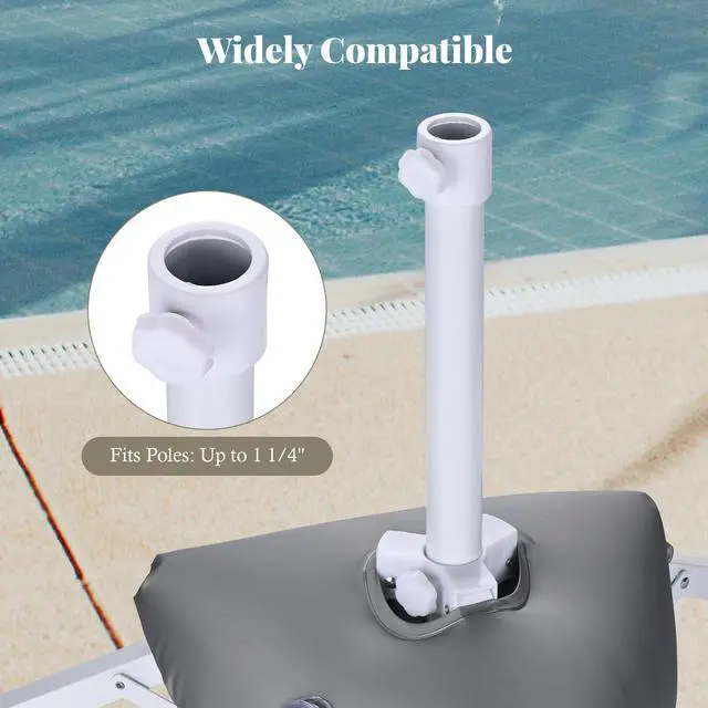 Alt view image 5 of 7 - LAGarden Foldable Beach Umbrella Stand Portable Adjustable Base Holder Outdoor with Water Weight Bag Triangular Iron Support Base for Patio Yard Garden Camping Fishing Photography Deck Sunshade