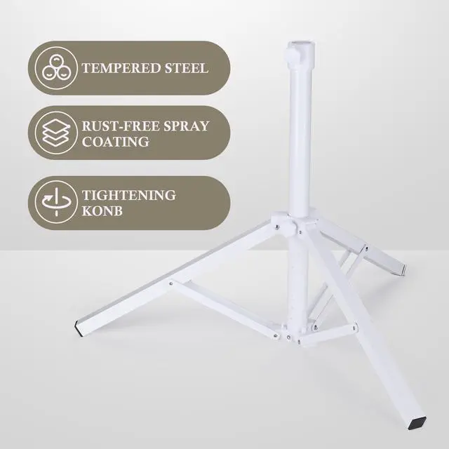 Alt view image 4 of 7 - LAGarden Foldable Beach Umbrella Stand Portable Adjustable Base Holder Outdoor with Water Weight Bag Triangular Iron Support Base for Patio Yard Garden Camping Fishing Photography Deck Sunshade