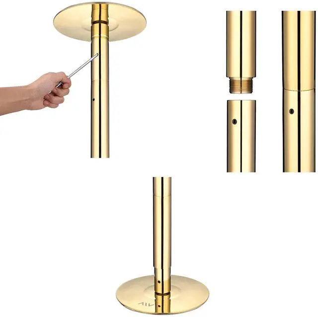 Alt view image 4 of 7 - Yescom 10 FT Spinning Static Dancing Pole Kit w/ Extensions Fitness Dance Exercise Gold