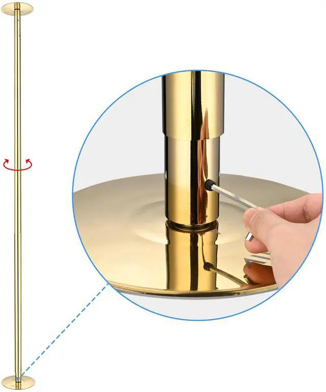 Alt view image 5 of 7 - Yescom 10 FT Spinning Static Dancing Pole Kit w/ Extensions Fitness Dance Exercise Gold