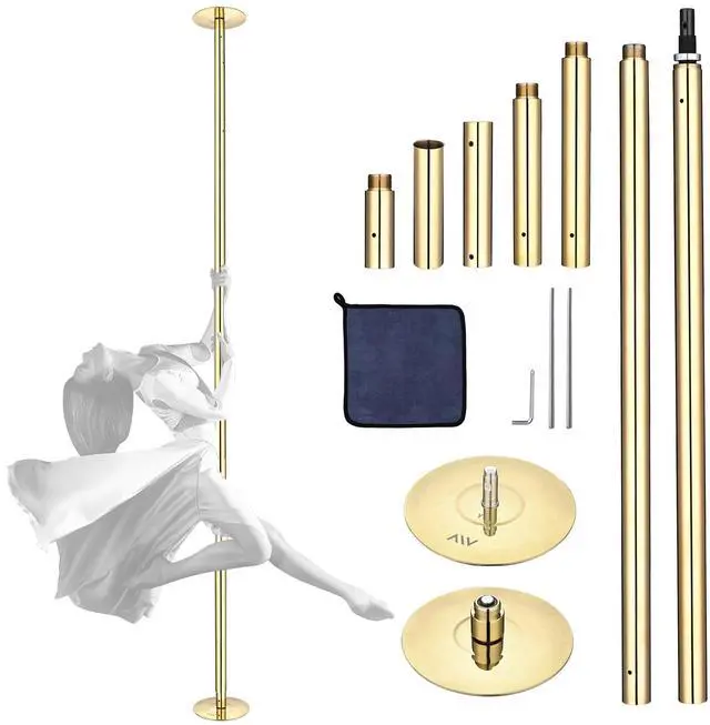 Main image of Yescom 10 FT Spinning Static Dancing Pole Kit w/ Extensions Fitness Dance Exercise Gold