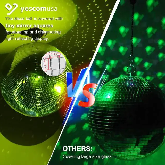Alt view image 3 of 7 - Yescom 16" Large Disco Ball Mirror Big Hanging Glass Decor for 70s 80s Party Events Wedding DJ Dance Club Stage Lighting Silver