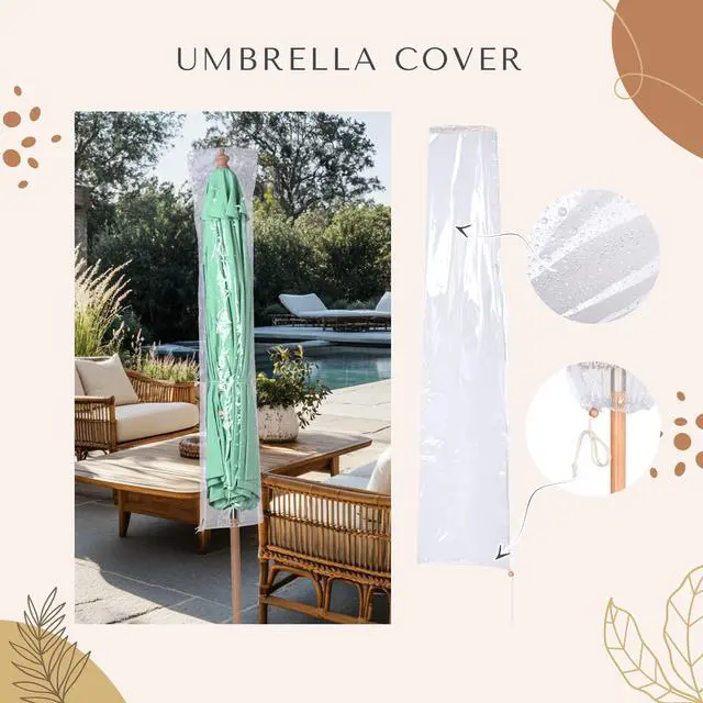 Alt view image 7 of 7 - LAGarden 9Ft Patio BOHO Market Patio Umbrella 260GSM Acrylic Fabric 5-Year-Non-Fading Resort Outdoor Market Peppermint Green