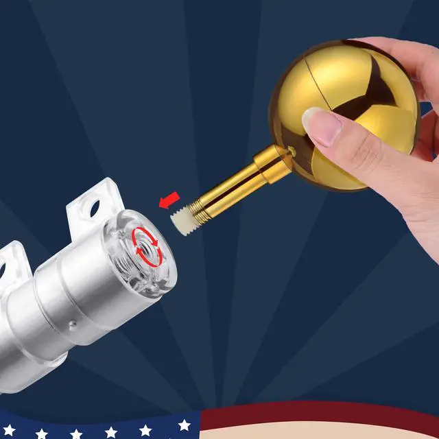 Alt view image 5 of 7 - Yescom EZ GO 30ft Telescopic Flag Pole Kit Upgrade Rotating Lock for Outside Inground with 3x5' US Flag Ball Top Silver
