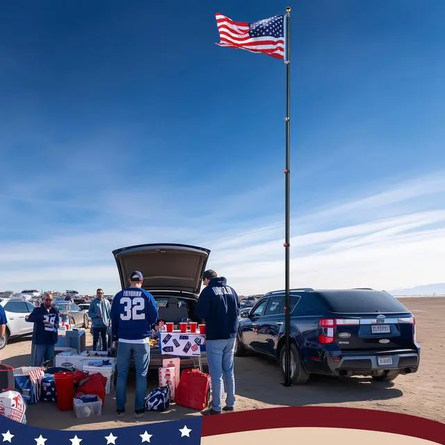 Alt view image 2 of 7 - Yescom EZ GO 20 Ft Aluminum TelescopingFlag Pole 3x5 American Flag Ball Top Outdoor Black
