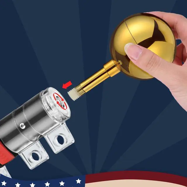 Alt view image 5 of 7 - Yescom EZ GO 20 Ft Aluminum TelescopingFlag Pole 3x5 American Flag Ball Top Outdoor Black