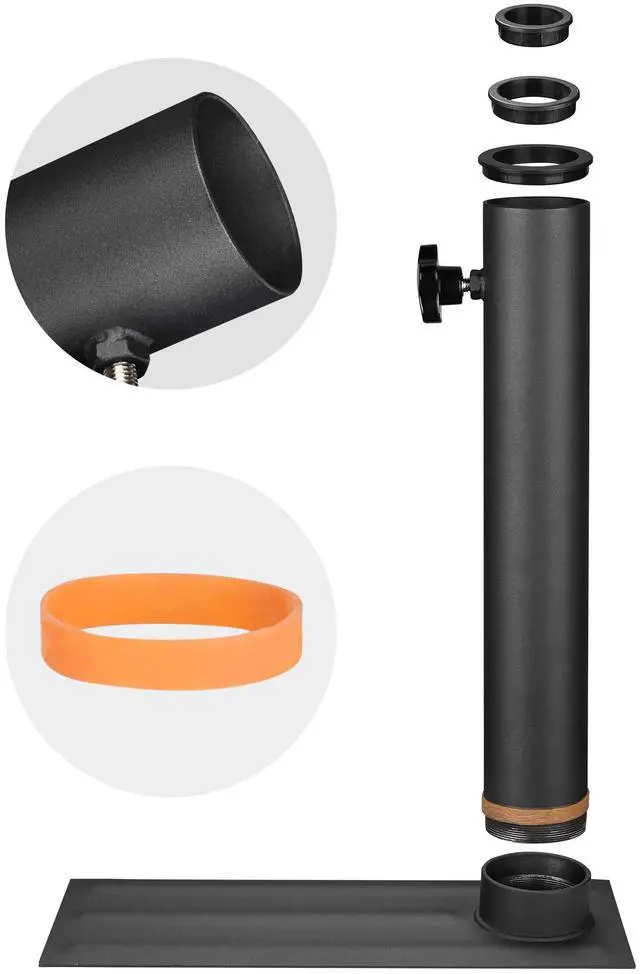 Alt view image 4 of 7 - Yescom Flag Pole Tire Mount Portable Metal Tailgate Camping 20ft 25ft 30ft Adjustable Flagpole Holder Black