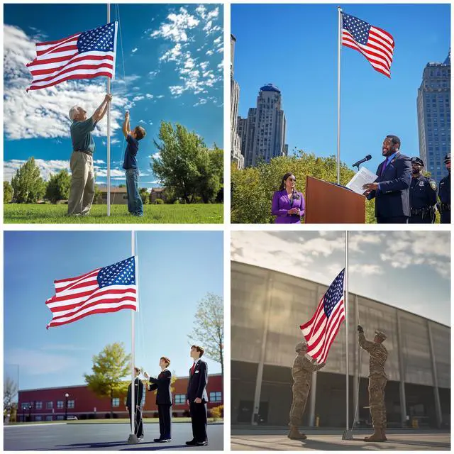 Alt view image 7 of 7 - Yescom Bravery 20ft 13 Gauge Thicken Sectional Flag Pole Kit for Outside House with USA Flag Top Sliver
