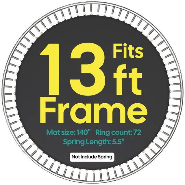 Alt view image 3 of 7 - Yescom Trampoline Replacement Mat W/72V-Ring For 13" Trampoline Frame 5" Spring , UV Resistant 8 Row Stitch Jumping Mat