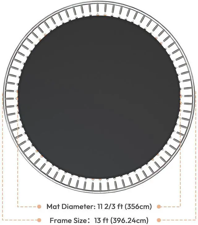 Alt view image 7 of 7 - Yescom Trampoline Replacement Mat W/72V-Ring For 13" Trampoline Frame 5" Spring , UV Resistant 8 Row Stitch Jumping Mat