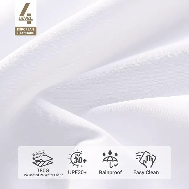 Alt view image 3 of 7 - Yescom 9FT Wooden Patio Umbrella UV30+ for Beach Pool Wedding Party Table Market Garden Yard Hotel Deck Cafe White