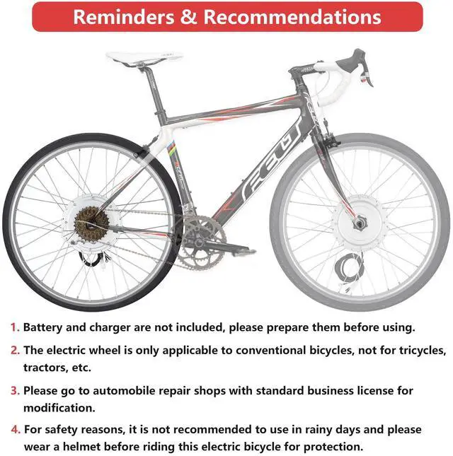 Alt view image 5 of 7 - Yescom Electric Bicycle Motor Conversion Kit for 24" 750W 36V E-bike Rear Wheel