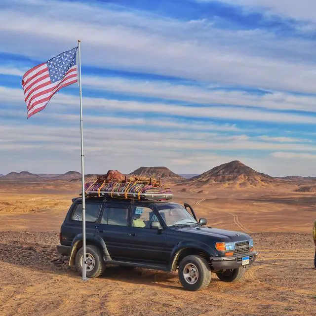 Alt view image 2 of 7 - Yescom 2.48" D. Flag Pole Tire Mount Portable Metal Tailgate Camping 20ft 25ft 30ft Adjustable Flagpole Holder Silver