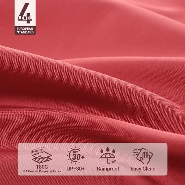 Alt view image 6 of 7 - Yescom 7.5 Ft Outdoor Patio Umbrella 6 Ribs with Scale Tilt Button Strap UV30+ Sunshade Garden Parasol for Yard Deck Market Pool Red