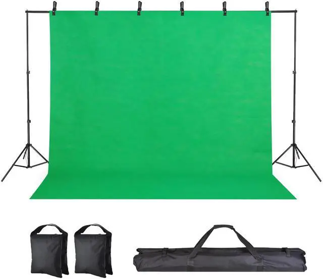 Main image of 7x10Ft Backdrop Support Stand Kit Non-woven Backdrop Green Photography Video