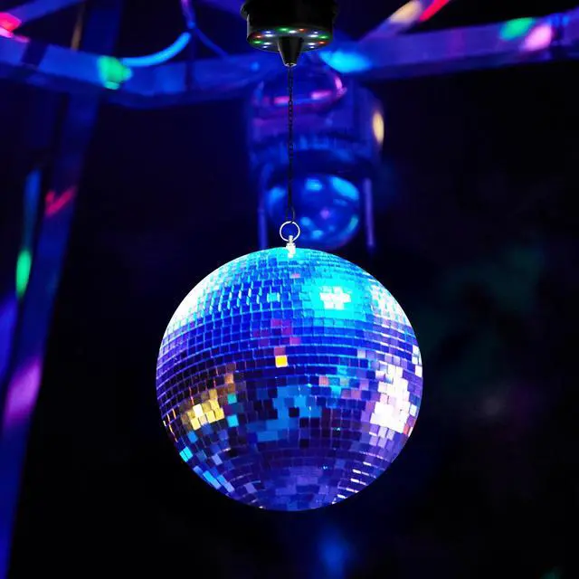 Alt view image 5 of 6 - Yescom 16" Large Disco Ball with Motor Rotating 6RPM 18 RGBW LED Lights for 70s 80s Party Wedding Event Holiday Decor