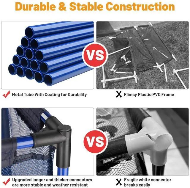 Alt view image 3 of 7 - Yescom 2 Pack Mesh Pool Toy Storage Bin Rolling Cart w/ Noodle Holder Organizer