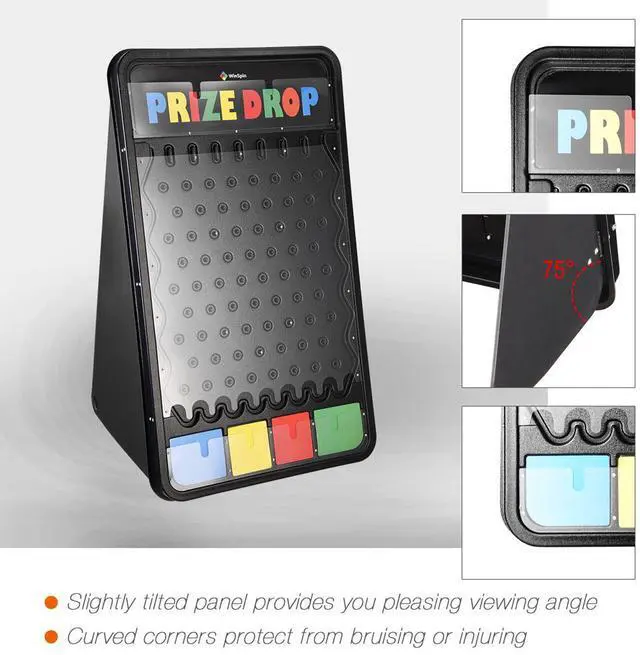 Alt view image 2 of 7 - WinSpin 41x25" Large Prize Drop Board Game Customizable Slots with 12 Pucks Carnival Party