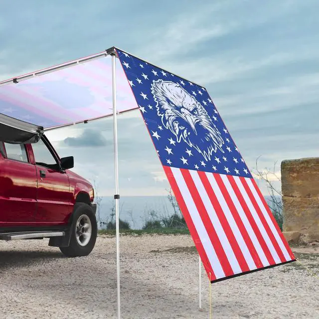 Alt view image 2 of 7 - Yescom 4.5x6 Ft Carside Awning Replacement Fabric with Side Wall Roof Rack Overlanding