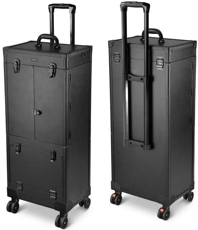 Main image of Byootique® Rolling Makeup Case Pro Hair Stylist Barber Artists Case Multifunction Lighted Lockable