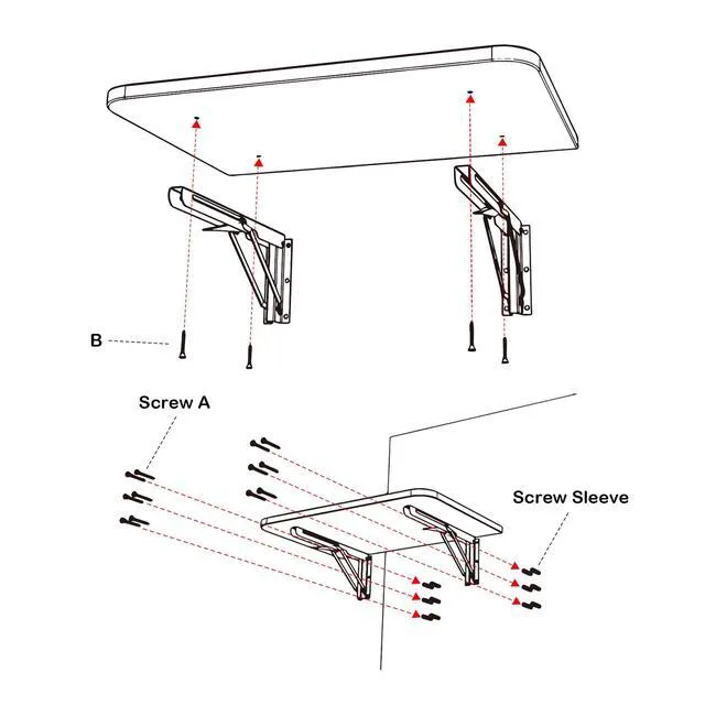 Alt view image 7 of 7 - Yescom Wall Mounted Folding Desk 48 Inch 2 Pack Floating Drop Leaf Bar Table White Mounted Folding Bar Desk 2 Independent Panels Holds 100 Lbs