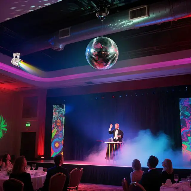 Alt view image 4 of 7 - Yescom 16" Large Disco Ball with Motor and Light 6RPM Rotator & 3W RGB Spotlight for 70s 80s Party DJ Bands Club Studio Event