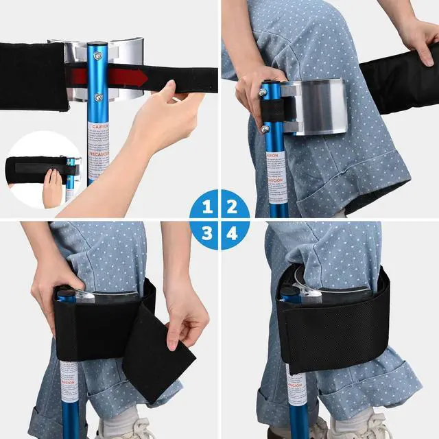 Alt view image 6 of 7 - Yescom Work Stilt Straps Syetem Complete Pair of Padded Knee Straps and Foot Straps for Complete for Secure Fit and All-day Comfort