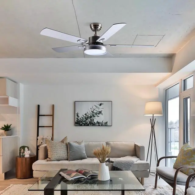 Alt view image 3 of 7 - DELight 52" Ceiling Fan with Light Remote 6 Speed LED Chandelier Lamp Reversible Bedroom
