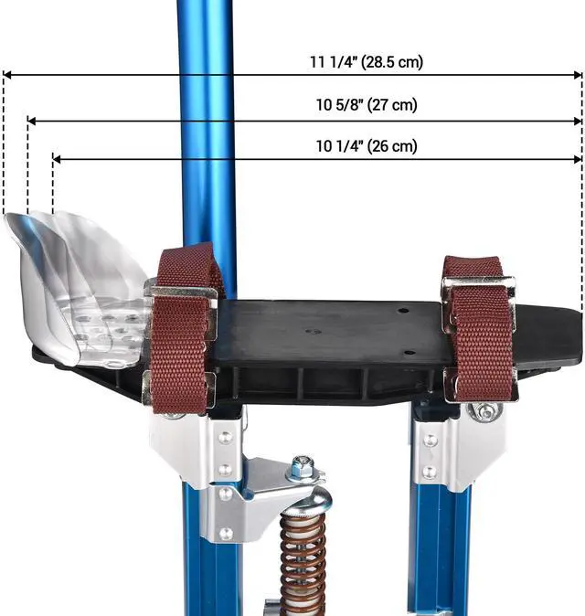 Alt view image 5 of 7 - Yescom Drywall Stilts 16-24 inches Adjustable Aluminum Painting Tool for Ceiling Installation/Repair Taping Parades Blue