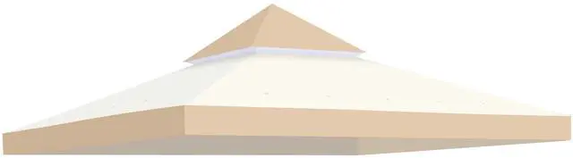 Main image of Yescom 10x10Ft UV30+ Gazebo Replacement Top for 2 Tier Outdoor Canopy Cover Patio Backyard Party Deck Sand+Ivory