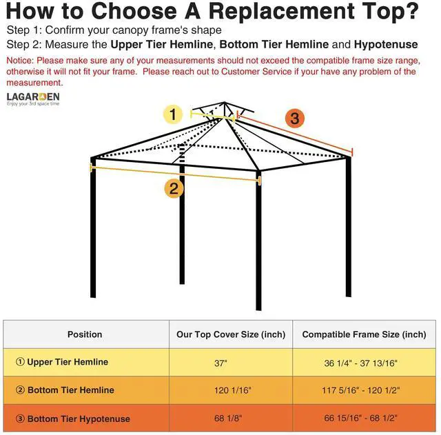 Alt view image 7 of 7 - Yescom 10x10Ft UV30+ Gazebo Replacement Top for 2 Tier Outdoor Canopy Cover Patio Backyard Party Deck Sand+Ivory