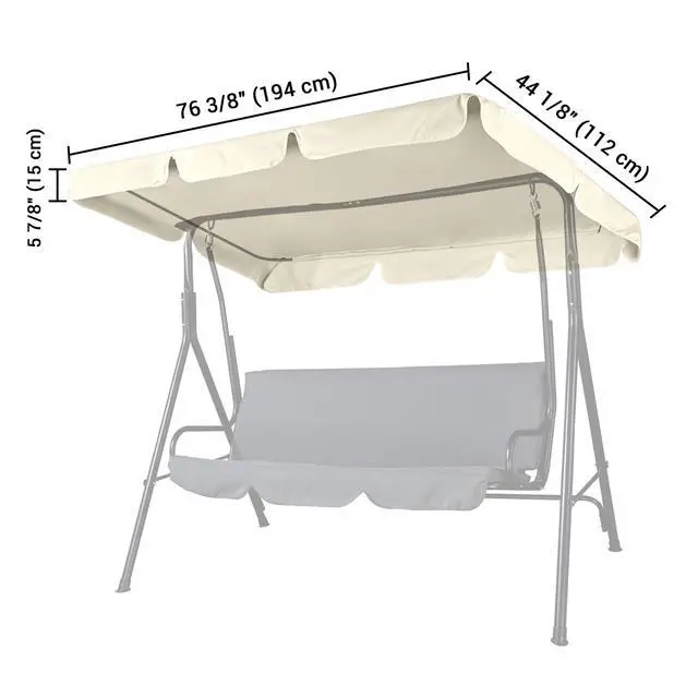 Alt view image 7 of 7 - 76"x44" Outdoor Swing Cover Replacement Canopy UV30+ 180gsm Top Patio Yard Garden Seat