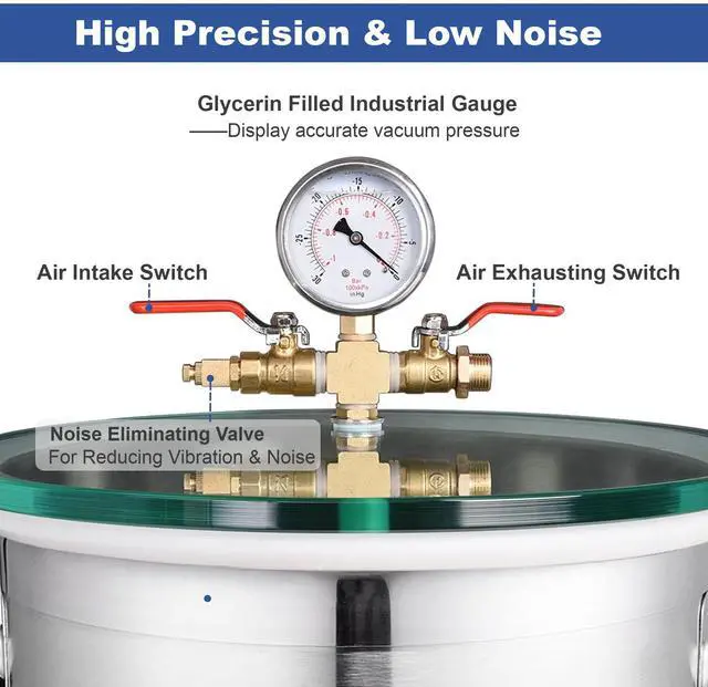 Alt view image 2 of 7 - 5 Gallon Stainless Steel Vacuum Chamber kit to Degass Urethanes Silicones Epoxies