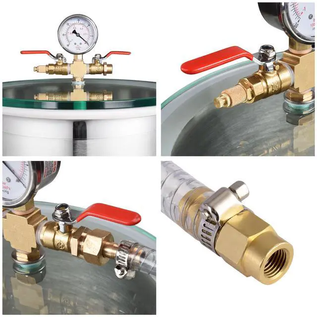 Alt view image 7 of 7 - 5 Gallon Stainless Steel Vacuum Chamber kit to Degass Urethanes Silicones Epoxies