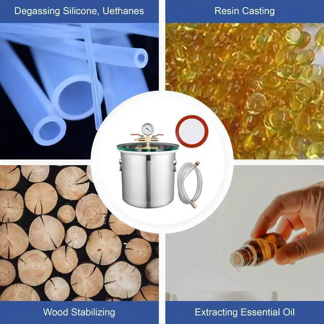 Alt view image 5 of 7 - 5 Gallon Stainless Steel Vacuum Chamber kit to Degass Urethanes Silicones Epoxies