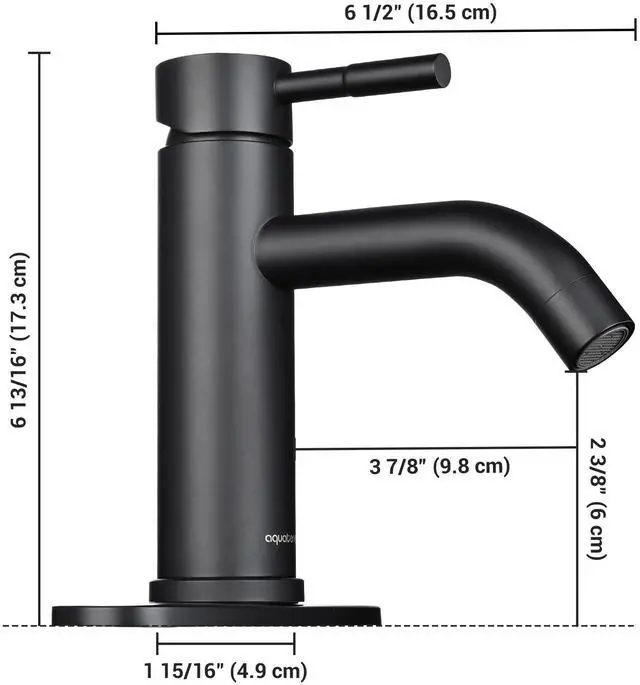 Alt view image 7 of 7 - Aquaterior Matte Black Bathroom Sink Faucet Single Handle Bathroom Vanity Faucet