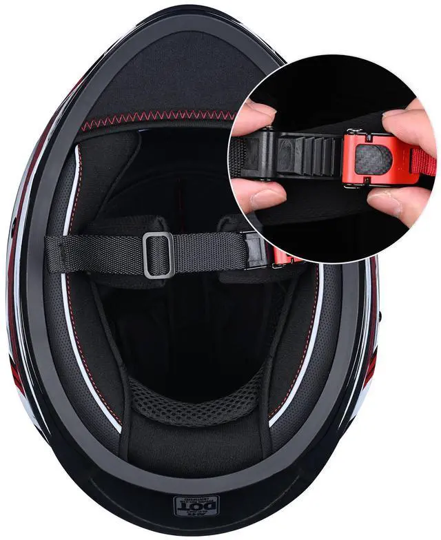 Alt view image 5 of 7 - AHR RUN-F Full Face Motorcycle Helmet Dual Visor DOT Approved M