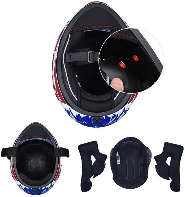 Alt view image 6 of 7 - AHR RUN-F Full Face Motorcycle Helmet Dual Visor DOT Approved M