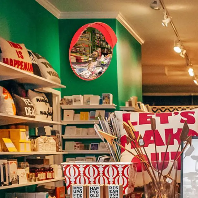 Alt view image 3 of 7 - Yescom 23" Convex Safety Traffic Mirror Outdoor/ Indoor Driveway & Security Wide Angle Mirror, 2 Pcs Dome Blind Spot Mirror for Wall, Office, Parking Garage & Room