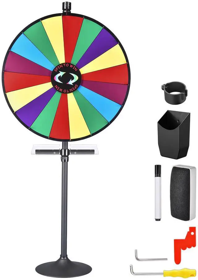 Main image of WinSpin 36" Prize Wheel Tabletop Floor Stand Spinning Game w/ Serving Tray