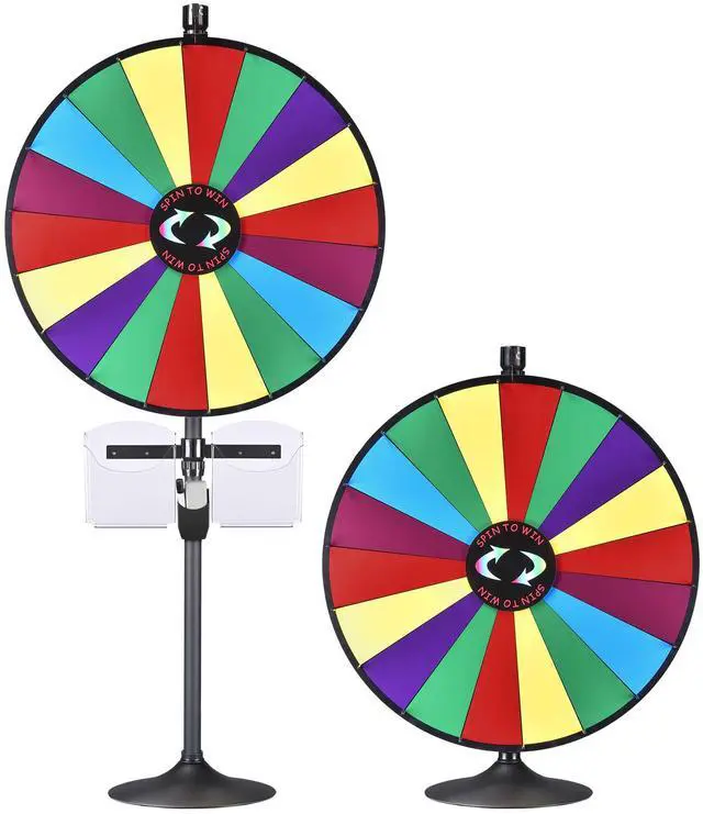 Main image of WinSpin 36" Prize Wheel Tabletop Floor Stand Spinning Game w/ Brochure Holders