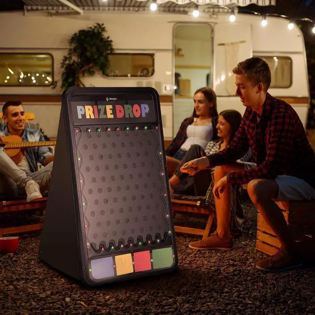 Alt view image 7 of 7 - WinSpin 24" Dual Use 14 Slots Prize Wheel Prize Drop Game Board Kit w/ LED Light