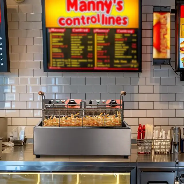 Alt view image 7 of 7 - Commercial 5000W 20L Electric Countertop Deep Fryer Single Large Tank Basket French Fry Restaurant