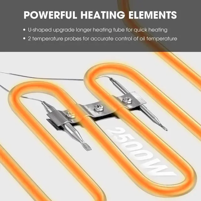 Alt view image 7 of 7 - 2500W 12L Professional Deep Fryer Countertop Single Basket French Fry Restaurant