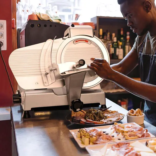 Alt view image 2 of 7 - 240w Electric Meat Slicer 10" Stainless Steel Blade Food Cheese Slicer 530RPM