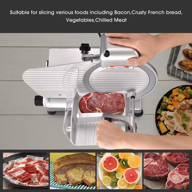 Alt view image 4 of 7 - 240w Electric Meat Slicer 10" Stainless Steel Blade Food Cheese Slicer 530RPM