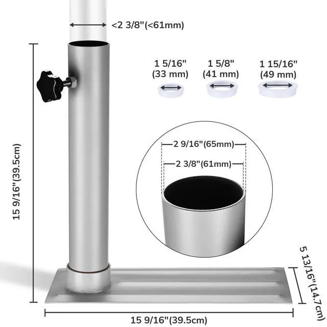 Alt view image 3 of 7 - Yescom 2.48" D. Flag Pole Tire Mount Portable Metal Tailgate Camping 20ft 25ft 30ft Adjustable Flagpole Holder Silver