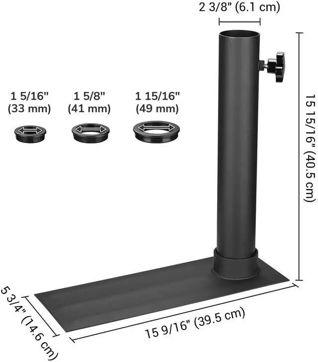 Alt view image 7 of 7 - Yescom Flag Pole Tire Mount Portable Metal Tailgate Camping 20ft 25ft 30ft Adjustable Flagpole Holder Black