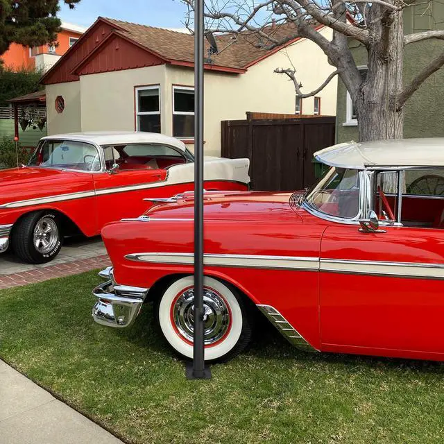 Alt view image 6 of 7 - Yescom Flag Pole Tire Mount Portable Metal Tailgate Camping 20ft 25ft 30ft Adjustable Flagpole Holder Black