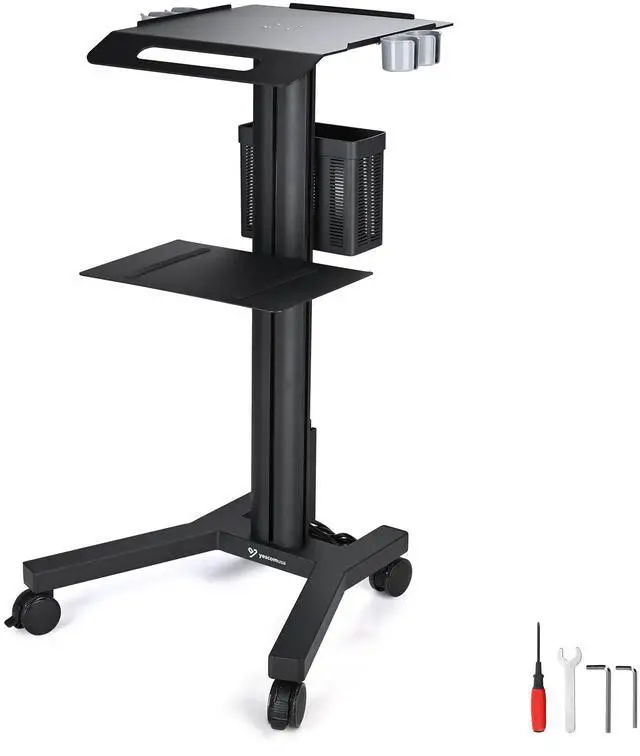 Main image of Yescom 2 Tiers Medical Trolley Mobile Medical Cart Rolling Cart Lab Dental Office